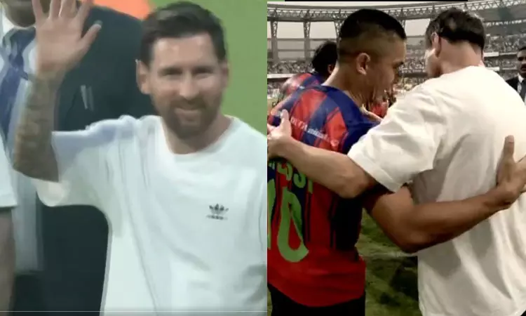 மும்பையில் மெஸ்ஸி....ரசிகர்கள் ஆரவாரம்