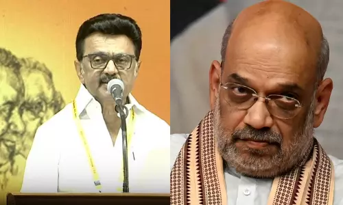 சங்கி படையே வந்தாலும் தமிழ்நாட்டை வெல்ல முடியாது: அமித்ஷாவுக்கு மு.க.ஸ்டாலின் நேரடி சவால் சங்கி படையே வந்தாலும் தமிழ்நாட்டை வெல்ல முடியாது: அமித்ஷாவுக்கு மு.க.ஸ்டாலின் நேரடி சவால்