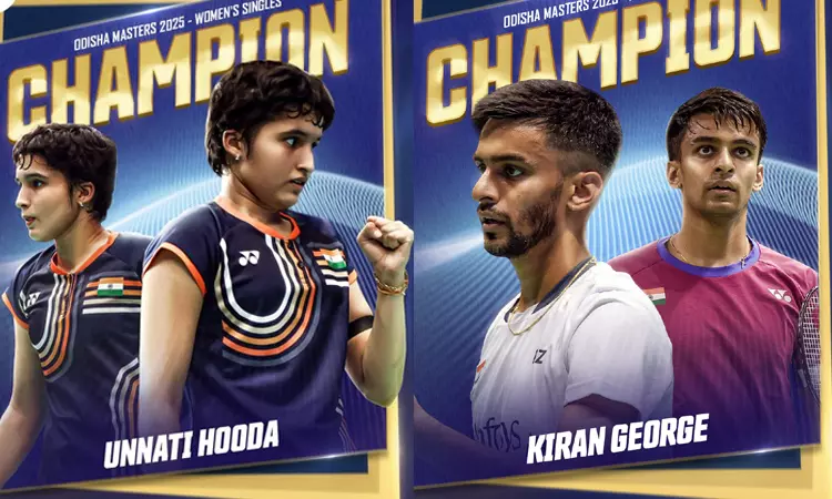 ஒடிசா மாஸ்டர்ஸ் பேட்மிண்டன்: உன்னதி ஹூடா, கிரண் ஜார்ஜ் சாம்பியன் ஒடிசா மாஸ்டர்ஸ் பேட்மிண்டன்: உன்னதி ஹூடா, கிரண் ஜார்ஜ் சாம்பியன்