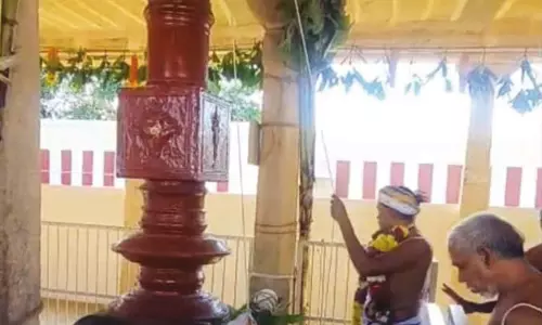 இரட்டை திருப்பதி தேவர்பிரான் பெருமாள் கோவிலில் பிரம்மோற்சவ விழா கொடியேற்றம்