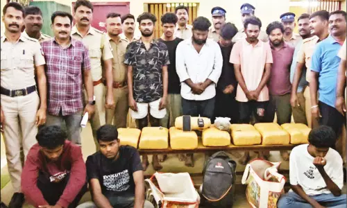 திருப்பூர்: வீட்டில் பதுக்கி வைத்திருந்த 38 கிலோ கஞ்சா பறிமுதல் - 9 பேர் கைது திருப்பூர்: வீட்டில் பதுக்கி வைத்திருந்த 38 கிலோ கஞ்சா பறிமுதல் - 9 பேர் கைது