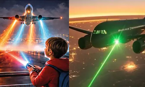 நாடு முழுவதும் விமானத்தில் லேசர் ஒளி அடித்ததாக 534 சம்பவங்கள் பதிவு நாடு முழுவதும் விமானத்தில் லேசர் ஒளி அடித்ததாக 534 சம்பவங்கள் பதிவு