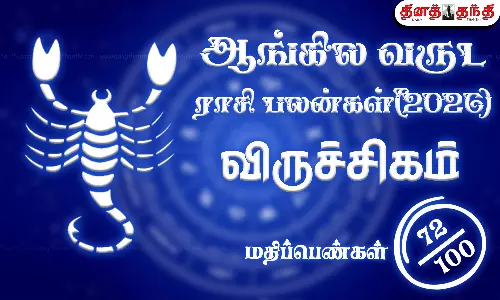 விருச்சிகம்: புத்தாண்டு ராசிபலன் 2026:  உச்ச நிலை பெறும் குரு: அதிர்ஷ்டத்தை அள்ளி கொடுக்குமா..?