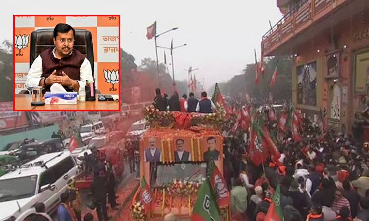 பீகாரில் வாகன பேரணி நடத்தி பா.ஜ.க. வலிமையை காட்டிய நிதின் நபீன்