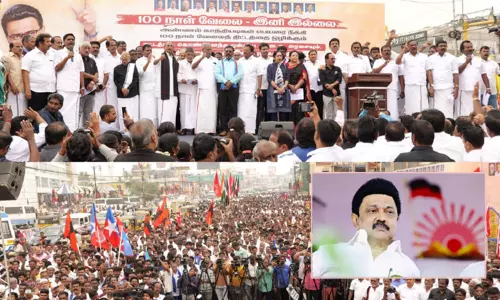 தமிழ்நாட்டில் இருந்து ஒலிக்கும் ஒட்டுமொத்த இந்திய விவசாயிகளுக்கான குரல் - மு.க.ஸ்டாலின் தமிழ்நாட்டில் இருந்து ஒலிக்கும் ஒட்டுமொத்த இந்திய விவசாயிகளுக்கான குரல் - மு.க.ஸ்டாலின்