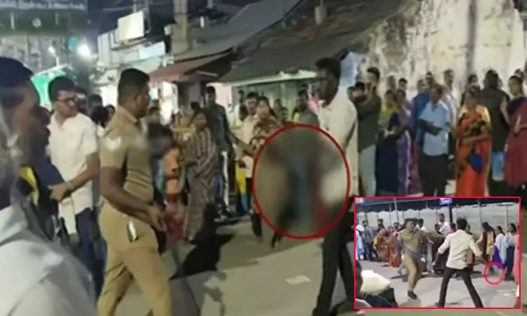 திருப்பூரில் காவலரைக் கத்தியால் தாக்க முயன்ற வாலிபரால் பரபரப்பு திருப்பூரில் காவலரைக் கத்தியால் தாக்க முயன்ற வாலிபரால் பரபரப்பு