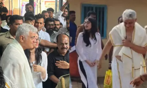 Ajith in Kerala... He visited the Oottukulangara temple in Palakkad with his daughter