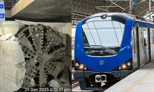 மெட்ரோ ரெயில் திட்டம்: சுரங்கம் தோண்டும் பணியை வெற்றிகரமாக முடித்த ‘மேலகிரி’ எந்திரம்