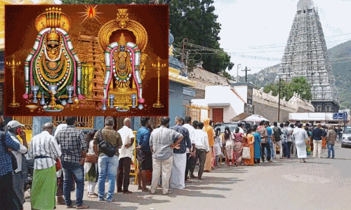 புத்தாண்டையொட்டி, அண்ணாமலையார் கோவிலில் குவிந்த பக்தர்கள்.!