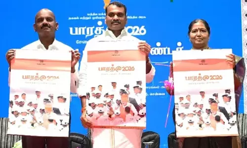 மத்திய அரசின் தமிழ் பதிப்பு காலாண்டரை வெளியிட்ட இணை மந்திரி எல்.முருகன்