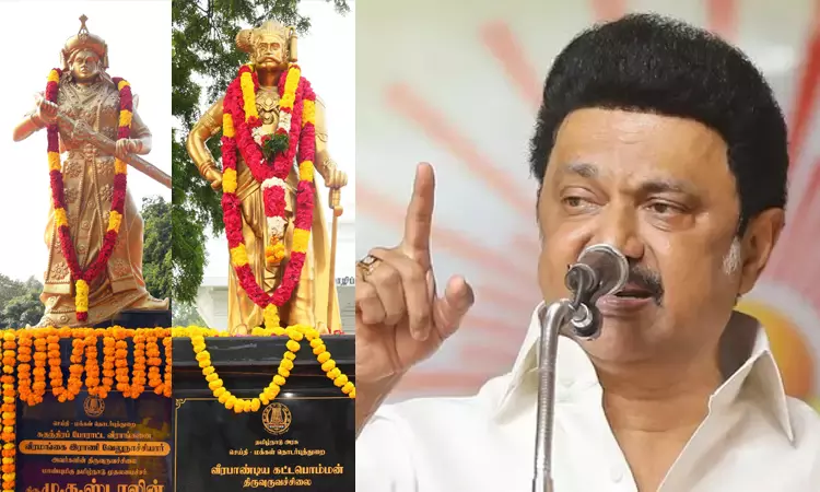 தமிழ்நாடு போராடும் என அன்றே காட்டியவர்கள் வேலுநாச்சியார், கட்டபொம்மன்: முதல்-அமைச்சர் மு.க.ஸ்டாலின் தமிழ்நாடு போராடும் என அன்றே காட்டியவர்கள் வேலுநாச்சியார், கட்டபொம்மன்: முதல்-அமைச்சர் மு.க.ஸ்டாலின்