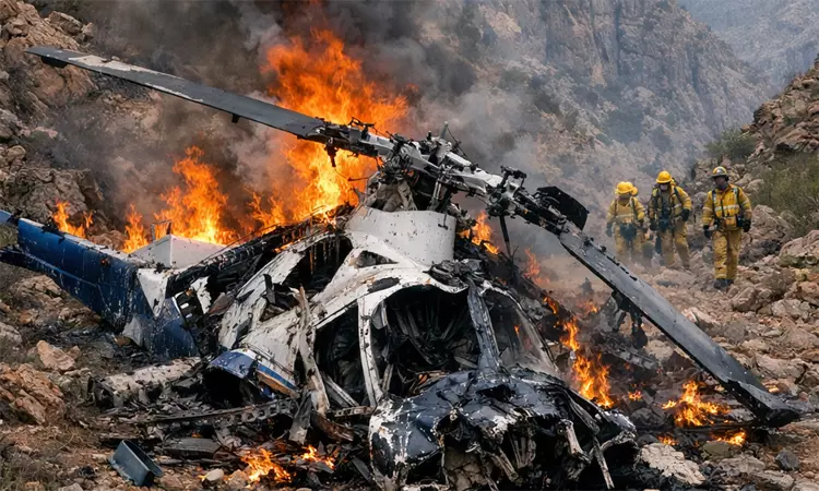 அமெரிக்கா: மலையில் மோதிய ஹெலிகாப்டர்-4 பேர் பலியான சோகம் அமெரிக்கா: மலையில் மோதிய ஹெலிகாப்டர்-4 பேர் பலியான சோகம்