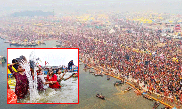 மகாமேளா தொடங்கியது... பிரயாக்ராஜில் கடும் குளிரிலும் லட்சக்கணக்கானோர் புனித நீராடல் மகாமேளா தொடங்கியது... பிரயாக்ராஜில் கடும் குளிரிலும் லட்சக்கணக்கானோர் புனித நீராடல்