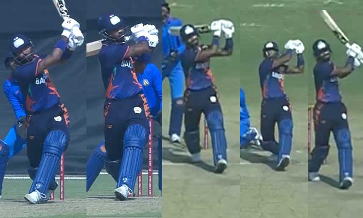தொடர்ந்து 5 சிக்ஸர்கள்: ஒரே ஓவரில் 34 ரன்கள் விளாசிய ஹர்திக் பாண்டியா...வீடியோ