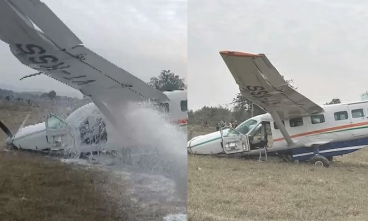 ஒடிசா: சிறிய ரக விமானம் தரையில் விழுந்து விபத்து - 6 பேர் காயம்