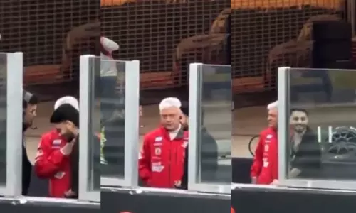 Ajith Kumar and Anirudh meet at the Abu Dhabi racing track... the photos are going viral