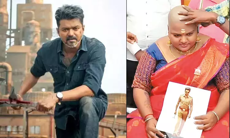 ‘ஜனநாயகன்’ படம் வெளியாக வேண்டி மொட்டை அடித்த ரசிகை ‘ஜனநாயகன்’ படம் வெளியாக வேண்டி மொட்டை அடித்த ரசிகை