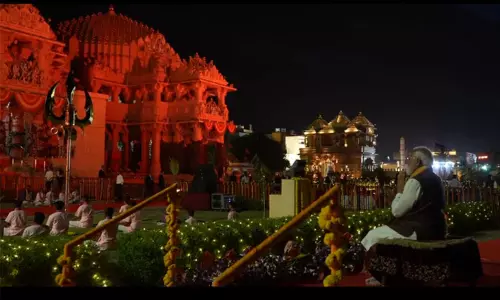 குஜராத்: 1,000 ஆண்டு வரலாறு கொண்ட சோம்நாத் கோவிலில் சவுரியா யாத்திரையில் பங்கேற்ற பிரதமர் மோடி