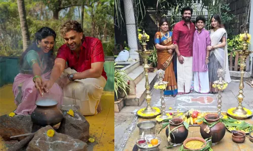 பொங்கல் பண்டிகை கொண்டாடிய சினிமா பிரபலங்கள்...!