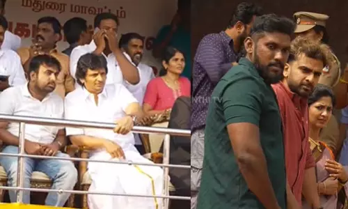 ஜல்லிக்கட்டு போட்டியை கண்டுகளித்த ஜீவா, அசோக் செல்வன்