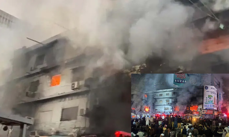 பாகிஸ்தான்: வணிக வளாகத்தில் தீ விபத்து - பலி எண்ணிக்கை 6 ஆக உயர்வு