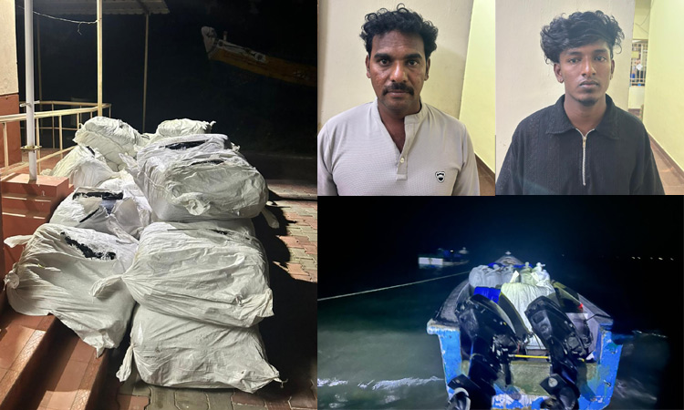 இலங்கைக்கு கடத்த முயன்ற ரூ.50 லட்சம் மதிப்புள்ள பீடி இலைகள், படகுடன் பறிமுதல்: 2 பேர் கைது