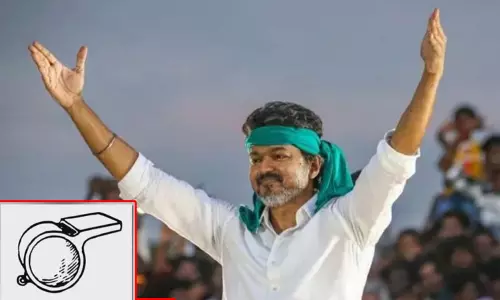 விஜய்யின் தவெகவிற்கு விசில் சின்னம் ஒதுக்கீடு