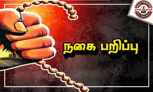 மூதாட்டி முகத்தில் மிளகாய் பொடி தூவி 2 பவுன் செயின் பறிப்பு மூதாட்டி முகத்தில் மிளகாய் பொடி தூவி 2 பவுன் செயின் பறிப்பு