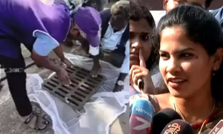 மழைநீர் கால்வாயில் கொசுவலை போடப்பட்ட விவகாரம்: சென்னை மேயர் பிரியா விளக்கம் மழைநீர் கால்வாயில் கொசுவலை போடப்பட்ட விவகாரம்: சென்னை மேயர் பிரியா விளக்கம்