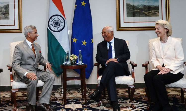 டெல்லியில் ஐரோப்பிய ஒன்றிய தலைவர்களுடன் மத்திய மந்திரி ஜெய்சங்கர் சந்திப்பு